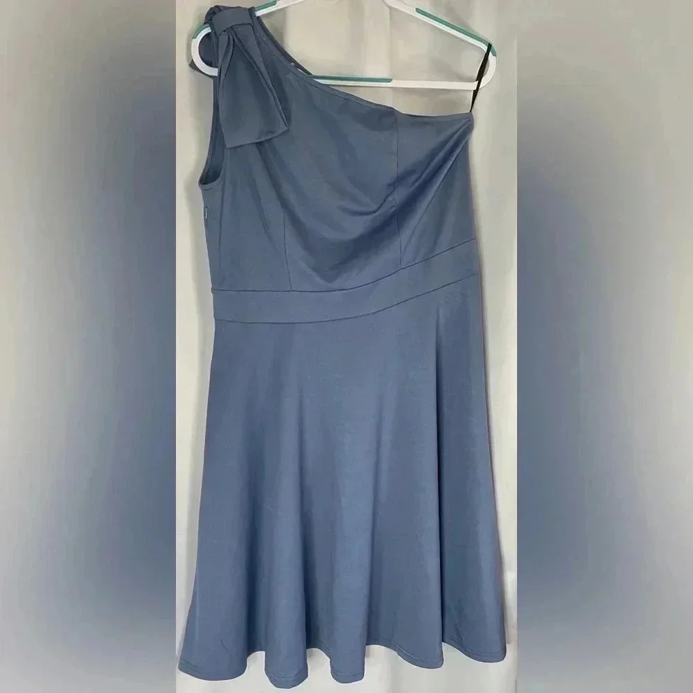 Jasambac one shoulder knee length formal cocktail bridesmaid dress‎